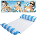 Inflatable floating bed, water hammock 4-in-1 lounge chair pool lounge air mattress pool-blue, 130*68 cm