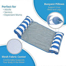 Inflatable floating bed, water hammock 4-in-1 lounge chair pool lounge air mattress pool-blue, 130*68 cm