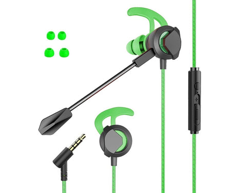 1Set Earbuds Earphone with Mic Universal In-ear Wired Sports Headsets for Game-Green
