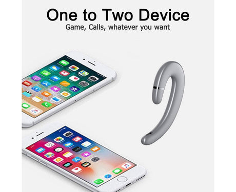 Ear Hook Wireless Headphones - Non Ear Plug - Noise Cancelling Single Ear Headset with Mic