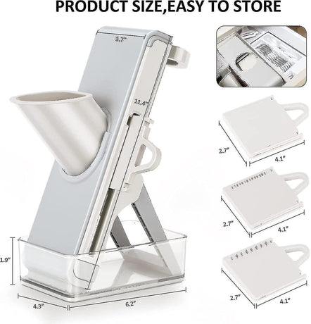 Kitchen secure Mandolin Vegetable Slicer With Adjustable Blades With Container