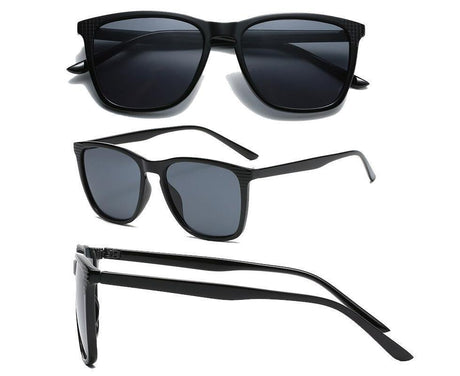 Retro Sunglasses Women Men Fashion Square Sun Glasses Ladies Luxury Brand Female  Male UV400 - Bright Black