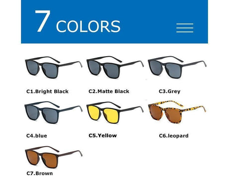 Retro Sunglasses Women Men Fashion Square Sun Glasses Ladies Luxury Brand Female  Male UV400 - Bright Black