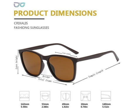 Retro Sunglasses Women Men Fashion Square Sun Glasses Ladies Luxury Brand Female  Male UV400 - Bright Black
