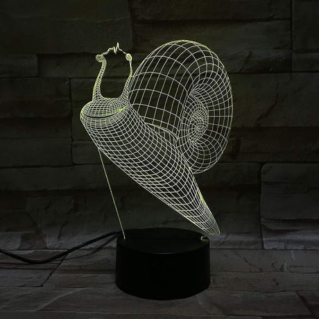 Night Light 3D Snail Night Light Led Touch Switch Decor Table Desk Optical Illusion Lamps 7 Color Changing Lights LED Bedside Desk Lamp