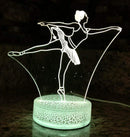 3D Ballet Night Light Led Touch Switch Decor Table Desk Optical Illusion Lamps 7 Color Changing Lights LED Table Lamp Xmas Home Love Gift