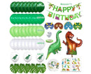 Dinosaur birthday Decoration set, happy birthday garland and large dinosaur foil balloons with cake topper