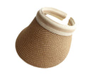 Sun Visor Hat Wide Brim Straw Cap, Khaki