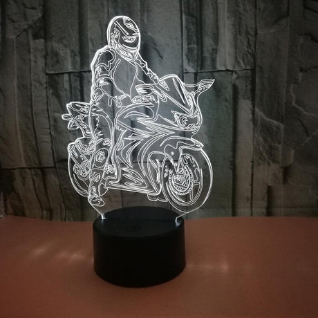 Dirt Bike Gifts for Boys, Motocross 3D Night Light Illusion