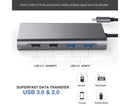 Type-c Docking Station 11 In One with Hdmi Network Card Multi-in-one Converter Usb Hub Expansion Dock for MacBook - Grey