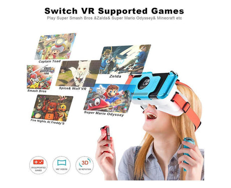 VR Headset for Nintendo Switch / Switch OLED /Nintendo Switch 3D VR (Virtual Reality) Glasses, Switch VR Labo Goggles Headset for Nintendo Switch