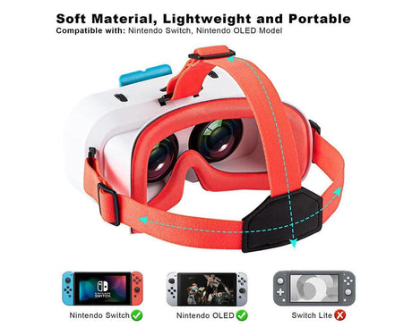 VR Headset for Nintendo Switch / Switch OLED /Nintendo Switch 3D VR (Virtual Reality) Glasses, Switch VR Labo Goggles Headset for Nintendo Switch