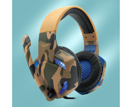 Wired Luminous Camouflage Gaming Headphone Headset for Computer Gameellow ABS
