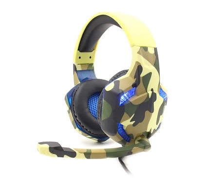 Wired Luminous Camouflage Gaming Headphone Headset for Computer Gameellow ABS