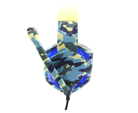 Wired Luminous Camouflage Gaming Headphone Headset for Computer Gameellow ABS