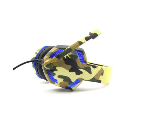 Wired Luminous Camouflage Gaming Headphone Headset for Computer Gameellow ABS