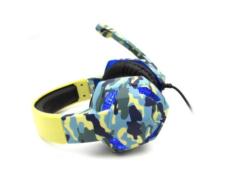 Wired Luminous Camouflage Gaming Headphone Headset for Computer Gameellow ABS
