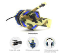 Wired Luminous Camouflage Gaming Headphone Headset for Computer Gameellow ABS