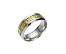 Stylish Men Titanium Steel Smooth Surface Wedding Band Finger Ring Jewelry Gift-Blue + Golden US 11