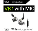 QKZ VK1 Wired In-Ear Earphones Bass HiFi Earbuds Sports Headphones with Mic-Transparent White