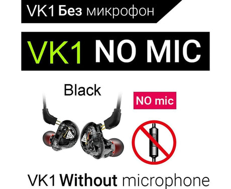 QKZ VK1 Wired In-Ear Earphones Bass HiFi Earbuds Sports Headphones with Mic-Transparent White