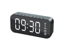 4.2 Version Alarm Clock Handsfree Multifunctional ABS LED Digital Display Mirror Screen Bluetooth-compatible Subwoofer Desktop Decor - Black