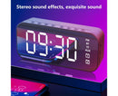 4.2 Version Alarm Clock Handsfree Multifunctional ABS LED Digital Display Mirror Screen Bluetooth-compatible Subwoofer Desktop Decor - Black