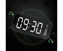 4.2 Version Alarm Clock Handsfree Multifunctional ABS LED Digital Display Mirror Screen Bluetooth-compatible Subwoofer Desktop Decor - Black
