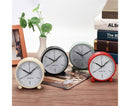 4inch Metal Round Alarm Clock Quiet Desktop Bedroom Battery Operated Timepiece - Black