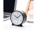 4inch Metal Round Alarm Clock Quiet Desktop Bedroom Battery Operated Timepiece - Black