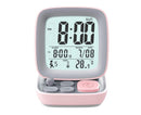 500mAh Alarm Clock Mute Battery Operated ABS Snooze Chargeable Digital Clock for babies - Pink