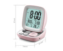 500mAh Alarm Clock Mute Battery Operated ABS Snooze Chargeable Digital Clock for babies - Pink