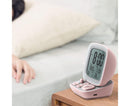 500mAh Alarm Clock Mute Battery Operated ABS Snooze Chargeable Digital Clock for babies - Pink