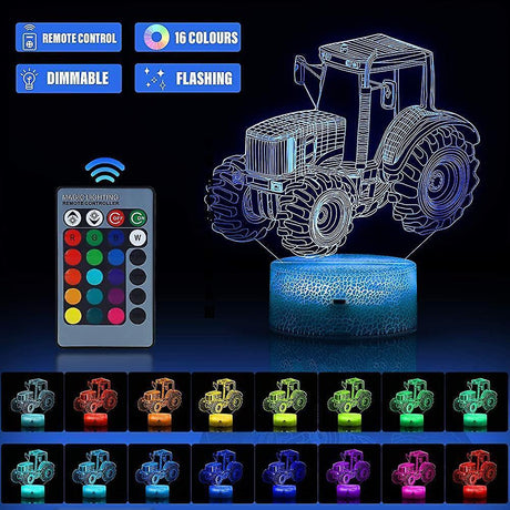 3D Led Night Light Optical Illusion Lamp With 16 Colors Change And Smart Touch