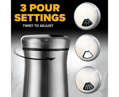 Salt Spice Shaker Dispenser Adjustable Pour Holes Stainless Steel Pepper Box Can-Silver