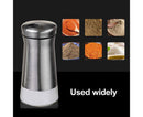 Salt Spice Shaker Dispenser Adjustable Pour Holes Stainless Steel Pepper Box Can-Silver
