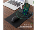 1 Set Wireless Charger Pad 15 W Delicate Texture Pen Storage Fast Induction with Mouse Pad QI Standard Folding Multifunctional Wireless Charger - Black