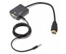 1080P HDMI-compatible to VGA Multi-Display Video Converter Adapter Cable for PC DVD HDTV - Black