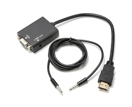 1080P HDMI-compatible to VGA Multi-Display Video Converter Adapter Cable for PC DVD HDTV - Black