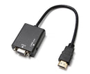 1080P HDMI-compatible to VGA Multi-Display Video Converter Adapter Cable for PC DVD HDTV - Black