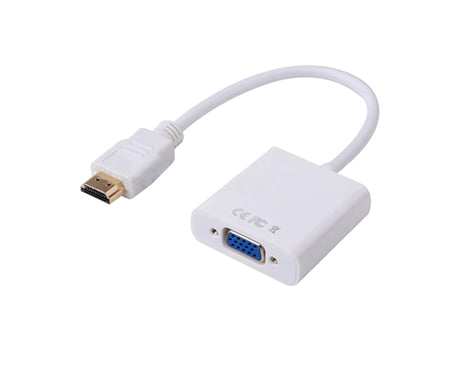 1080P VGA Male to HDMI-compatible Video Adapter Universal Gold Plated Female for PC HDTV - White