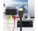 2Pcs/Set RCA Cable HDMI-compatible Male to 3 RCA PVC 3 RCA to SCART Adapter for TV - Black