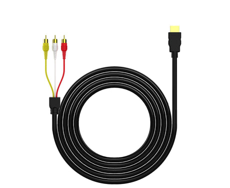 2Pcs/Set RCA Cable HDMI-compatible Male to 3 RCA PVC 3 RCA to SCART Adapter for TV - Black