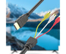 2Pcs/Set RCA Cable HDMI-compatible Male to 3 RCA PVC 3 RCA to SCART Adapter for TV - Black