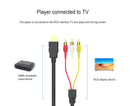 2Pcs/Set RCA Cable HDMI-compatible Male to 3 RCA PVC 3 RCA to SCART Adapter for TV - Black
