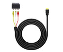 2Pcs/Set RCA Cable HDMI-compatible Male to 3 RCA PVC 3 RCA to SCART Adapter for TV - Black