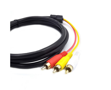 3 Input Ports 1.5M HDMI-compatible Male to 3 RCA Scart Audio Video Converter Adapter Cable - Black