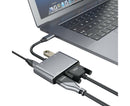 4 in 1 USB Type-C to  HDMI-compatible VGA Card Reader Ports Hub Adapter for MacBook Pro - Black