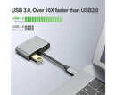 4 in 1 USB Type-C to  HDMI-compatible VGA Card Reader Ports Hub Adapter for MacBook Pro - Black