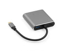 4 in1 Type C to Dual HDMI-compatible USB 3.0 4K Display Adapter Converter for MacBook Pro - Grey